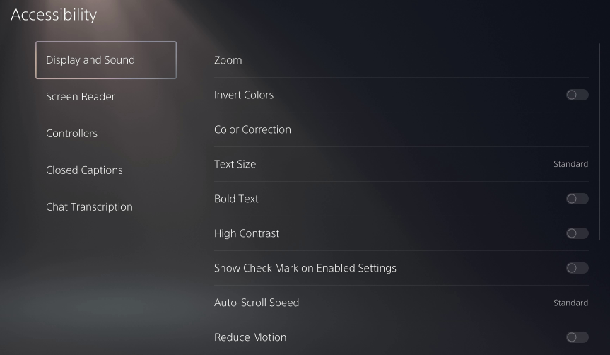 PS5 display settings